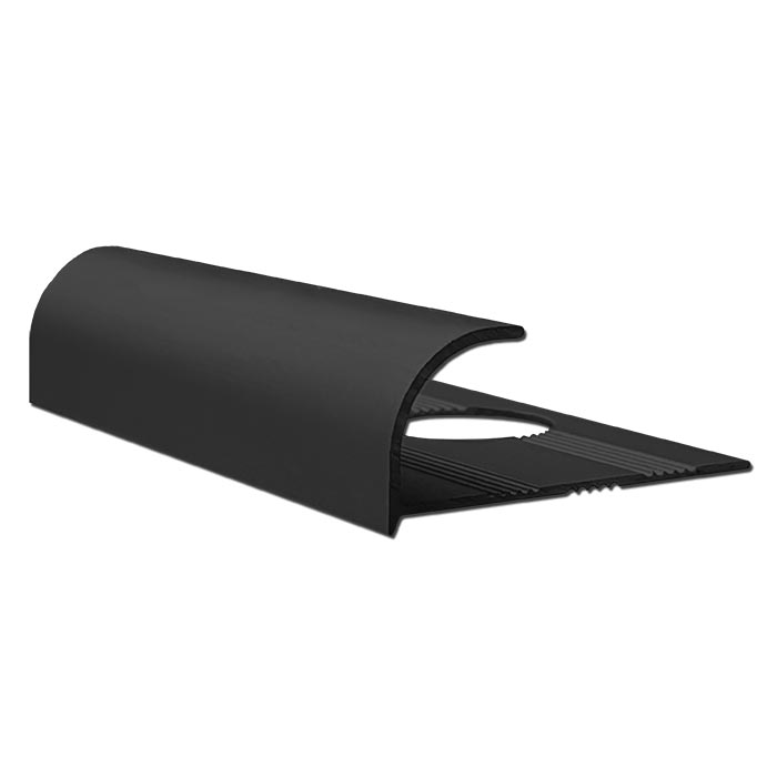 Полукруглая раскладка для плитки 9 мм матовый черный