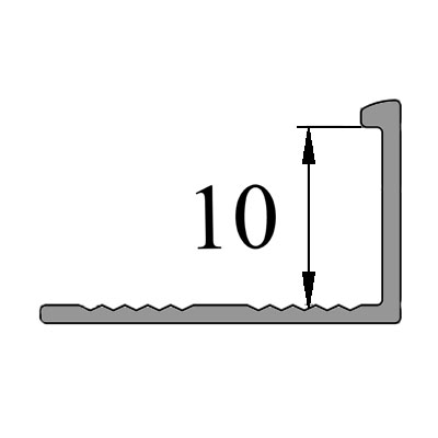 L-образная раскладка для плитки 10 мм
