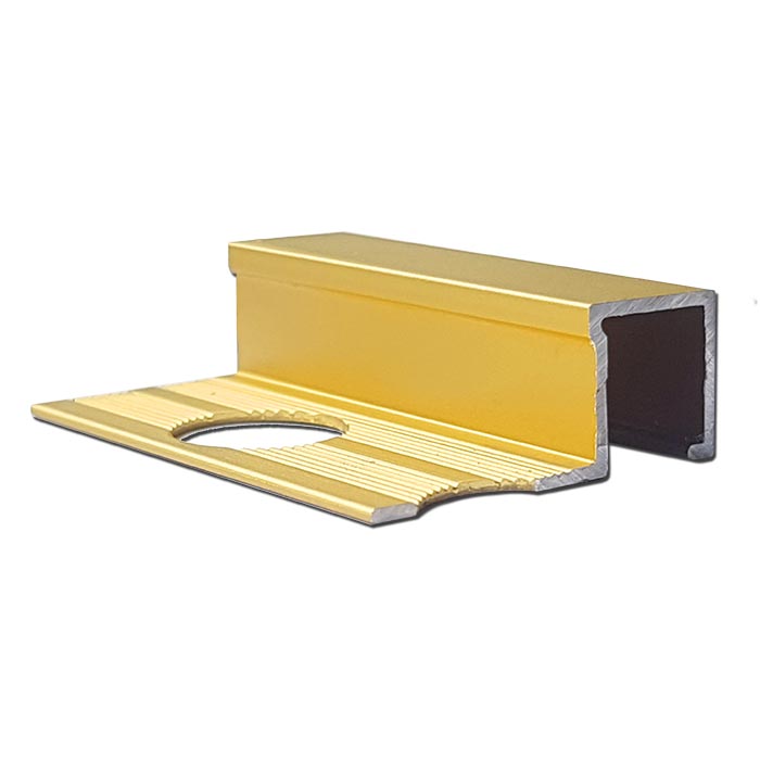 П-образная (квадрат) раскладка для плитки 10 мм матовое золото