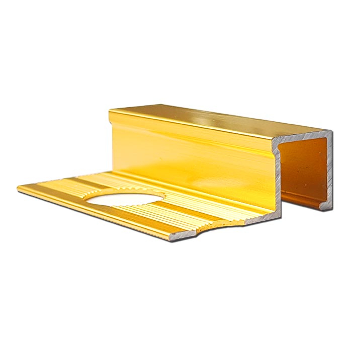 П-образная (квадрат) раскладка для плитки 10 мм глянцевое золото