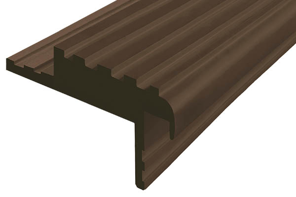 Закладной гибкий профиль Безопасный Шаг (БШ-40) темно-коричневого цвета с двумя закладными элементами