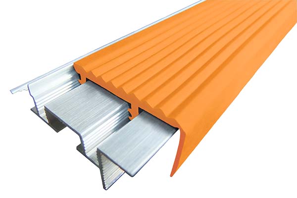 Алюминиевый закладной профиль SafeStep оранжевый
