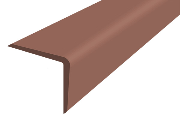 Противоскользящий угол-бортик для ступеней и бассейнов из термоэластопласта коричневый