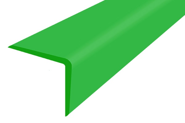 Противоскользящий угол-бортик для ступеней и бассейнов из термоэластопласта зеленый