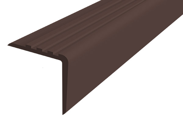 Противоскользящий угол-бортик для ступеней и бассейнов из термоэластопласта темно-коричневый